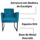 Ver imagem 7 de Kit 02 Poltrona Decorativa Recepção Klara Base Preta Suede Cor:turquesa