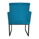 Ver imagem 4 de Kit 02 Poltrona Decorativa Recepção Klara Base Preta Suede Cor:turquesa