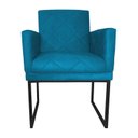 Ver imagem 3 de Kit 02 Poltrona Decorativa Recepção Klara Base Preta Suede Cor:turquesa
