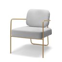 Ver mais imagens de Poltrona Sala de Jantar Elaine Kit 2 Base Aço Dourado Linho K01 - D'rossi