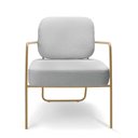 Ver imagem 5 de Poltrona Sala de Jantar Elaine Kit 2 Base Aço Dourado Linho K01 - D'rossi