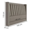 Ver imagem 3 de Cabeceira Casal 140 cm Lumina LED com Frame Corino Tcs 726 Peer