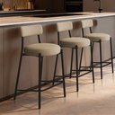 Ver imagem 1 de Banqueta Cozinha Alta com Encosto Kit 3 Industrial Preto Londres New Couro Flex D03 - D'Rossi