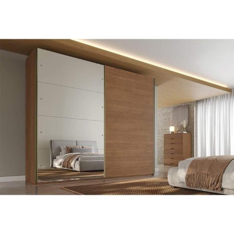 Guarda Roupa Casal 2 Ptas 1ESP 6GAV Hanover Castanho Europa