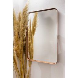 ESPELHO LUXO RETANGULAR RETRÔ 90X60CM BANHEIRO SALA QUARTO HALL MOLDURA BRONZE - 2