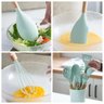 Kit 12 Peças Jogo de Cozinha Utensílios Talheres Silicone com Cabo de Madeira - 7