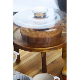 Boleira Cake Redonda Alta com Pézinho – Madeira de Teca -29,5x29,5x14cm - 2