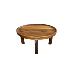 Boleira Cake Redonda Alta com Pézinho – Madeira de Teca -29,5x29,5x14cm - 1