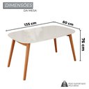 Ver imagem 3 de Conjunto Sala de Jantar Mesa 135x80cm Tampo em MDF com Vidro 4 Cadeiras Ceci Yescasa Marrom/Off Whit
