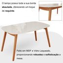 Ver mais imagens de Conjunto Sala de Jantar Mesa 135x80cm Tampo em MDF com Vidro 4 Cadeiras Ceci Yescasa Marrom/Off Whit