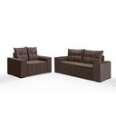 Ver imagem 2 de Conjunto Sofá de Veludo 3 e 2 Lugares Estilo Estofados Las Vegas 2,00x1,50m "marrom"