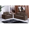 Conjunto Sofá de Veludo 3 e 2 Lugares Estilo Estofados Las Vegas 2,00x1,50m "marrom" - 1
