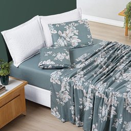 Jogo Lençol Cama Queen 4 peças Micropercal 200 fios Avere:Primavera - 1