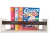 Kit 2 Prateleira Para Livros 55cm Branco Trava Marrom Tabaco - 3