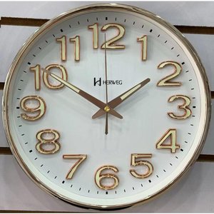 Relógio Parede Herweg Silencioso Ponteiros Luminosos 4609 Branco - Branco