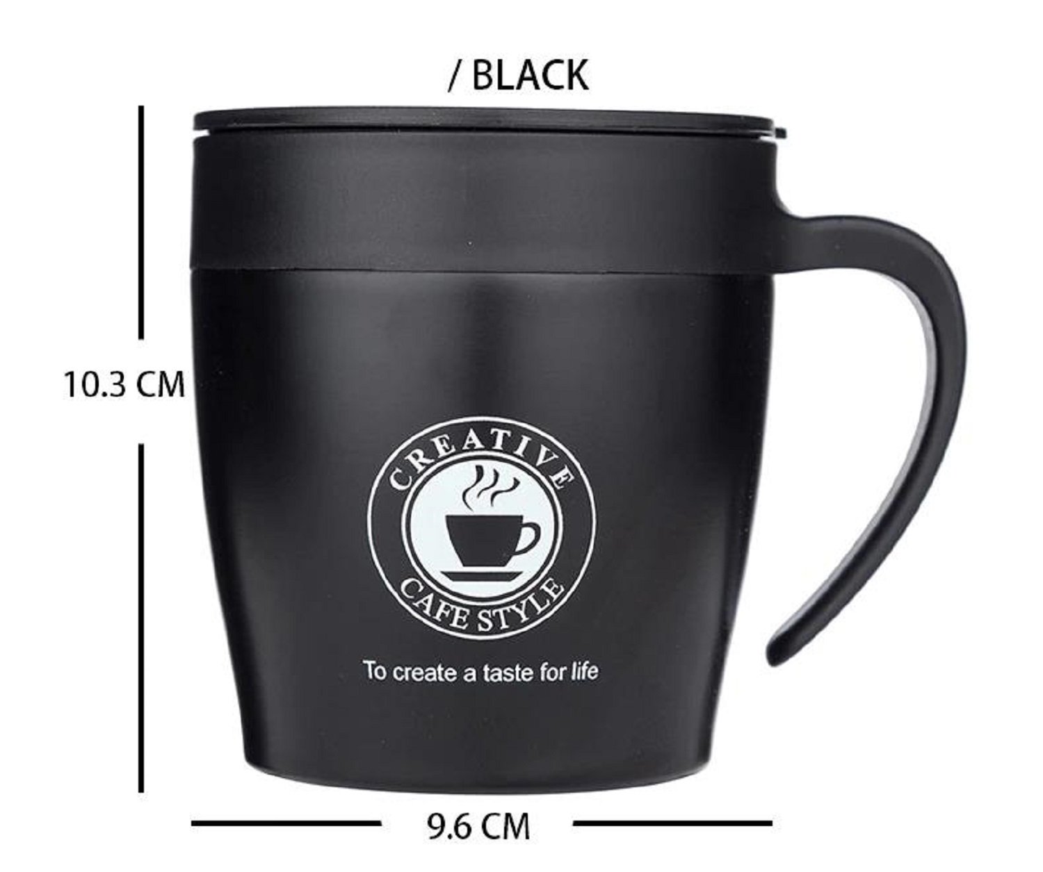 Caneca Térmica Inoxidável C/ Tampa Chá Café Acompanha Colher Coffee Mugs Caneca térmica Inoxidável c - 5