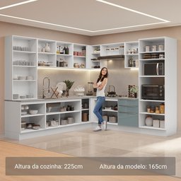 Armário de Cozinha Completa 566cm Branco/cinza Lux Madesa 01 - 6