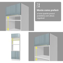 Armário de Cozinha Completa 566cm Branco/cinza Lux Madesa 01 - 10