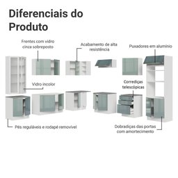 Armário de Cozinha Completa 566cm Branco/cinza Lux Madesa 01 - 5
