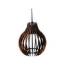 Luminária Pendente Lustre de Teto Coquinho Marrom em Madeira Mdp - 1