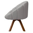 Ver imagem 5 de Kit Poltrona Decorativa Orgânica Flora Base Giratória com Puff Bouclê - Sofa Store:bouclê Cinza Clar