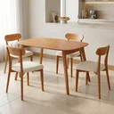 Ver imagem 1 de Conjunto Sala de Jantar Mesa 135x80cm Tampo MDF Laminado 4 Cadeiras Madeira Maciça Ceci Yescasa Marr