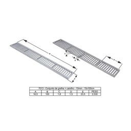 Ralo Grelha Linear com Caixilho em Alumínio Marrom 15x100cm - 3