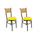 Ver imagem 1 de 2 Cadeiras Pretas para Cozinha Viena Palha:Amarelo