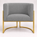 Ver imagem 7 de Poltrona Decorativa Luna Bouclé Premium para Sala Escritório Recepção Base Circular em Ferro Madeira