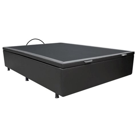 Base Box Baú para Cama Casal 138x188cm Liz S05 Sintético Preto - Mpozenato