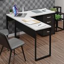 Ver imagem 3 de Conjunto de Escritório Escrivaninha em L e Gaveteiro Volante