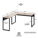Ver imagem 6 de Conjunto de Escritório Escrivaninha em L e Gaveteiro Volante 150cm Industrial Carvalho e Preto