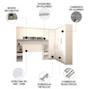 Ver imagem 2 de Guarda Roupa Queen Modulado Cp09 Taiga Branco L01 - Mpozenato