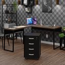 Ver imagem 3 de Conjunto de Escritório Escrivaninha em L e Gaveteiro Volante