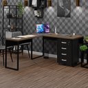 Ver imagem 1 de Conjunto de Escritório Escrivaninha em L e Gaveteiro Volante