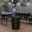 Ver imagem 2 de Conjunto de Escritório Escrivaninha em L e Gaveteiro Volante