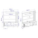 Ver imagem 3 de Estante Home Jurerê 1.8 para Sala de Tv até 75 Polegadas Nogueira Real Off White Matte Colibri