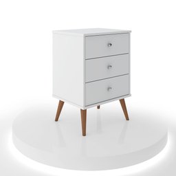 Conjunto 2 Mesas de Cabeceira Mix 3 Gavetas Branco - 6