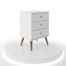 Conjunto 2 Mesas de Cabeceira Mix 3 Gavetas Branco - 6
