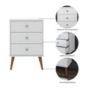 Ver imagem 5 de Conjunto 2 Mesas de Cabeceira Mix 3 Gavetas Branco