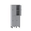 Ver imagem 3 de Armário Locker Guarda Volume Aço Light 4 Portas 69x179,5cm com Prateleira Interna Cinza