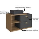 Ver imagem 5 de Gabinete de Banheiro Suspenso 80cm com 2 Gavetas e Cuba Helena Marrom/Mel/Grafite
