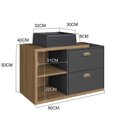 Ver imagem 3 de Gabinete de Banheiro Suspenso 80cm com 2 Gavetas e Cuba Helena Marrom/Mel/Grafite