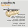 Lustre Pendente Figo Prata- 4 Globos Esfera de Vidro Âmbar - 7