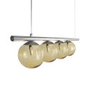 Ver imagem 3 de Lustre Pendente Figo Prata- 4 Globos Esfera de Vidro Âmbar