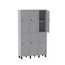Ver imagem 3 de Armário Locker Guarda Volume Aço Light 6 Portas 103,5x179,5cm com Prateleira Interna Cinza