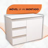 Balcão Móvel Gabinete Mdf para Banheiro com Tampo 60cm Esquerdo - 4