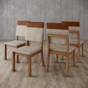 Ver imagem 2 de Conjunto 4 Cadeiras Sala Jantar Milla Nature/caramelo/creme
