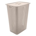 Ver imagem 1 de Cesto de Roupa Bege 47 L com Tampa 41 X 31 X 55 Cm