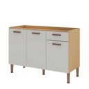 Ver imagem 3 de Cozinha Modulada 3 Peças 100% MDF Bege/Freijo/White
